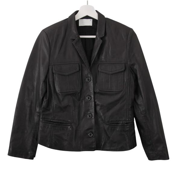 Zadig & Voltaire Liam Lamb Leather Jacket Black Size Medium $698 - Picture 1 of 9